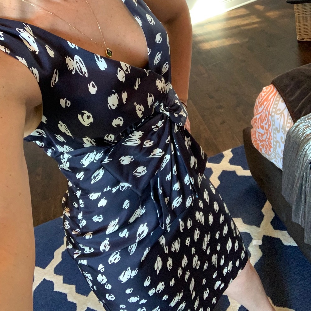 NWT Kate Spade navy and white print dress